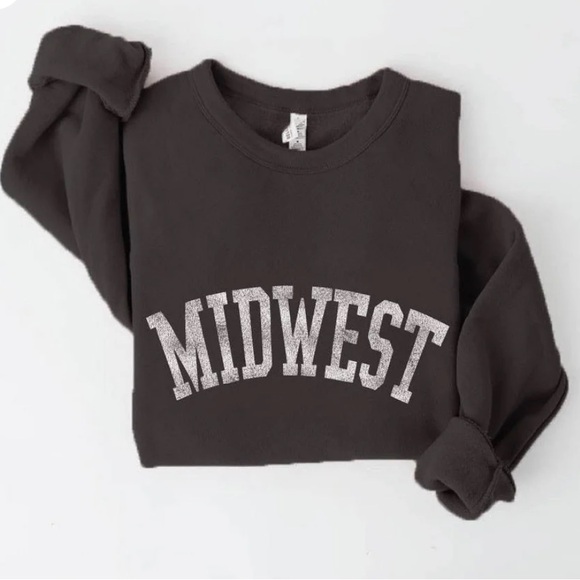 oat collective Sweaters - OAT COLLECTIVE Black MIDWEST Crewneck Sweatshirt Small
